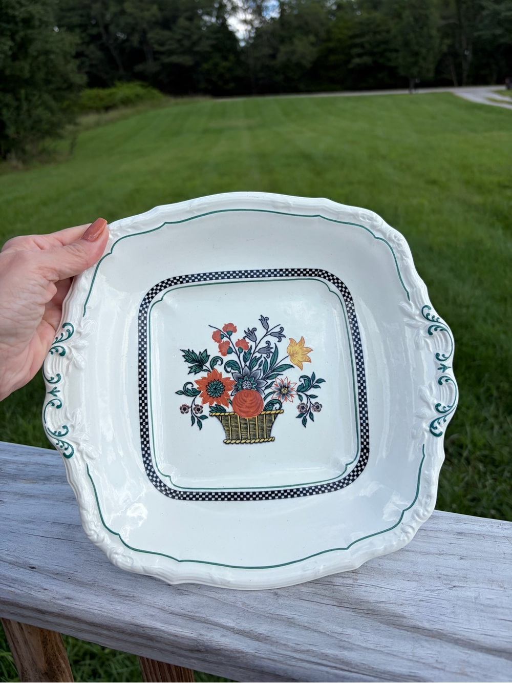 Replacement Antique 1924 FLAXMAN Flowers Wedgewood Pottery 10" Plate Square